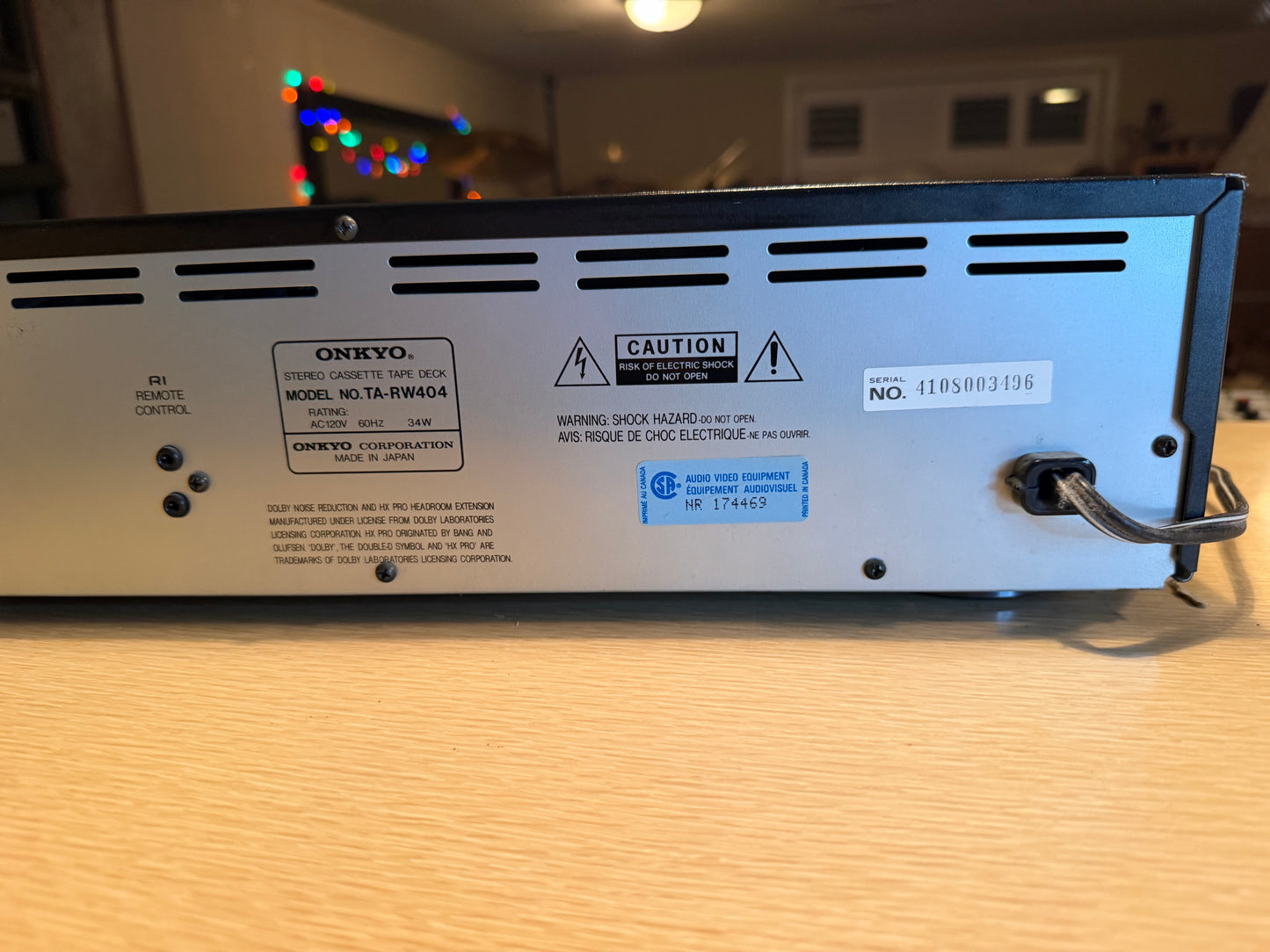 Onkyo TA-RW404 Stereo Cassette Tape Deck Player Dolby B C Auto Reverse Serviced!