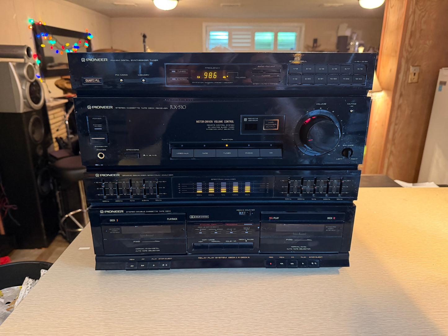 VINTAGE PIONEER RX-510 STEREO TUNER TAPE DECK RECEIVER RETRO WORKING MUSIC RARE