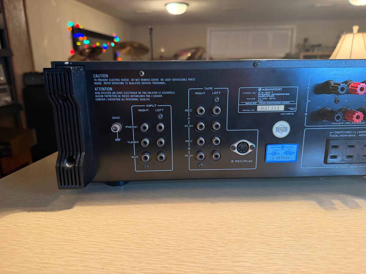 Kenwood KA-501 Amplifier 65w/Channel Stereo Fresh Service Crisp Sound Very Rare!
