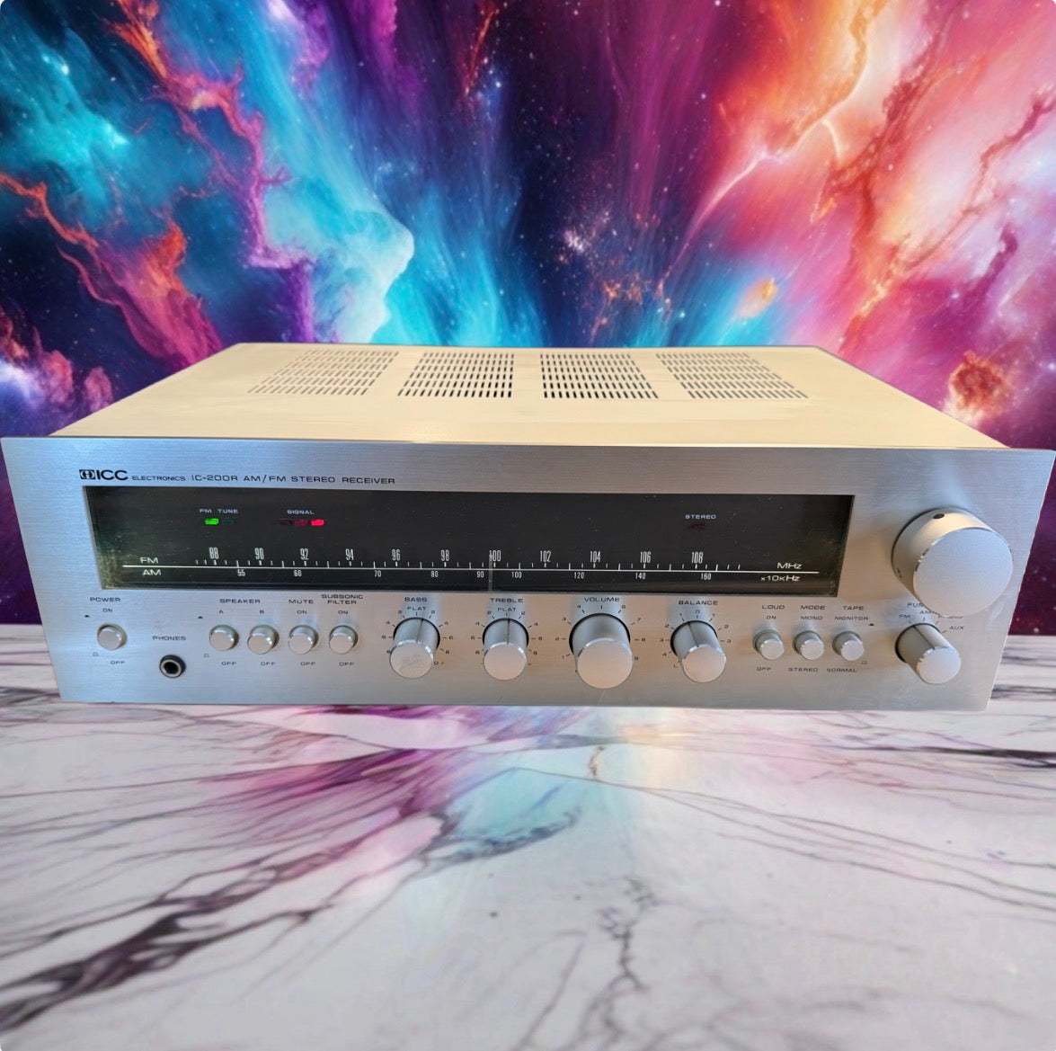 Vintage ICC IC-200R AM/FM Receiver Integrated Amplifier Silver Serviced V Rare🔥