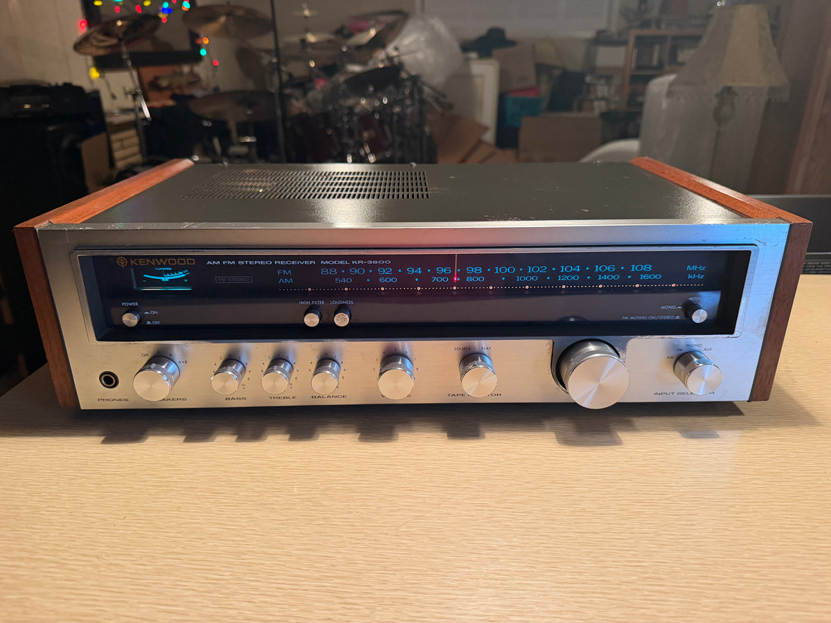 Vintage Kenwood KR-3600 Stereo Receiver Amplifier Serviced Crisp Sound Rare🔥🎶