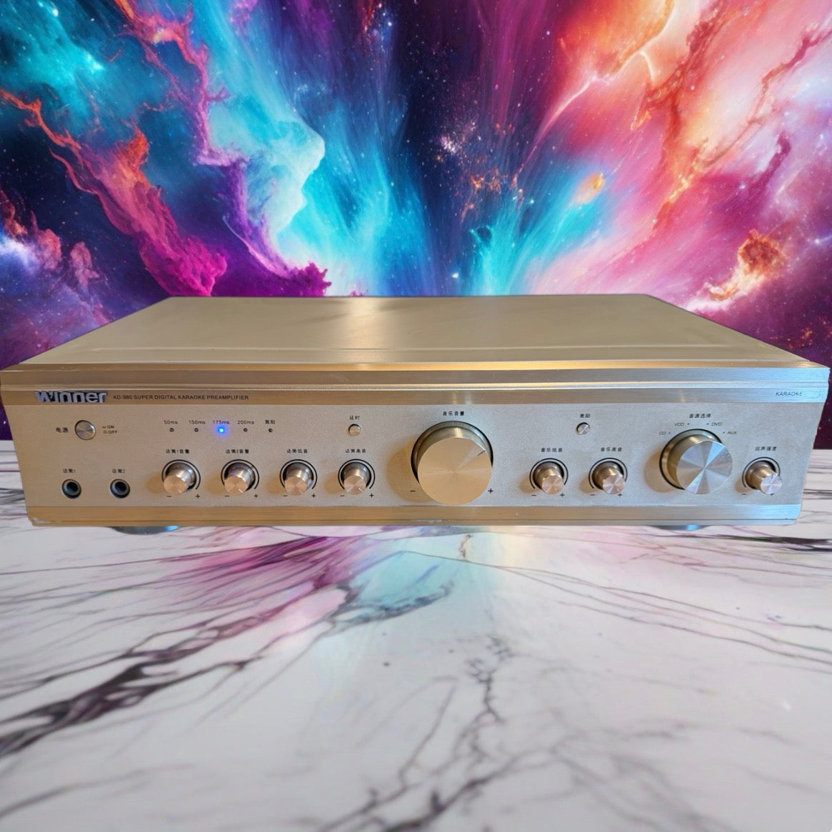 Very Rare Winner AD-980 Super Digital Karaoke Pre-Amplifier Gold Serviced