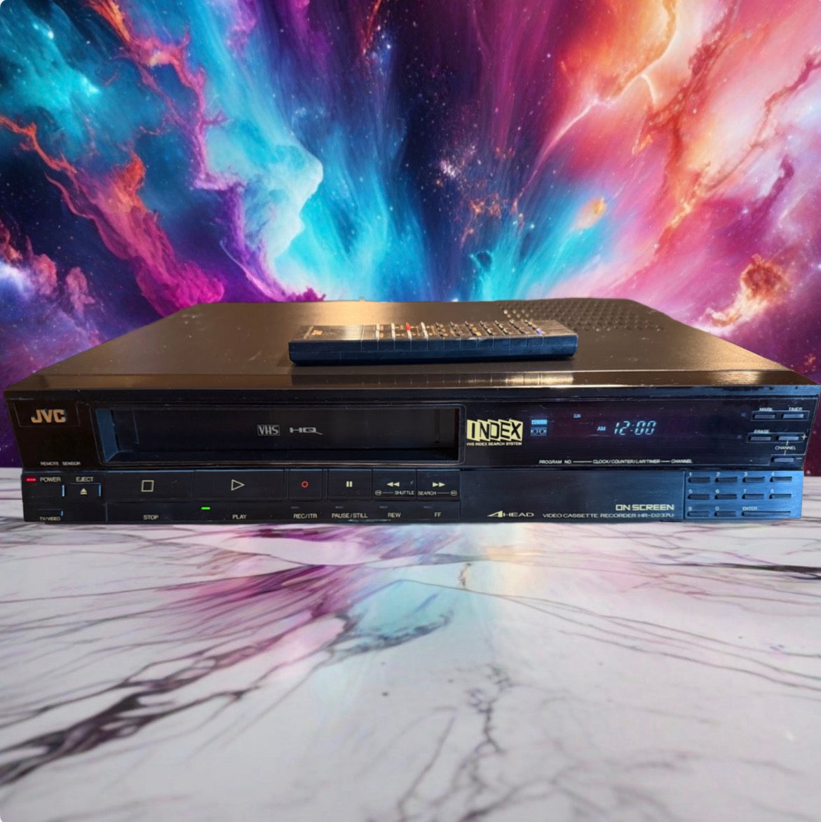 JVC HR-D237U 4-Head VHS VCR Player Recorder Tested Working Remote Bundle Rare🔥
