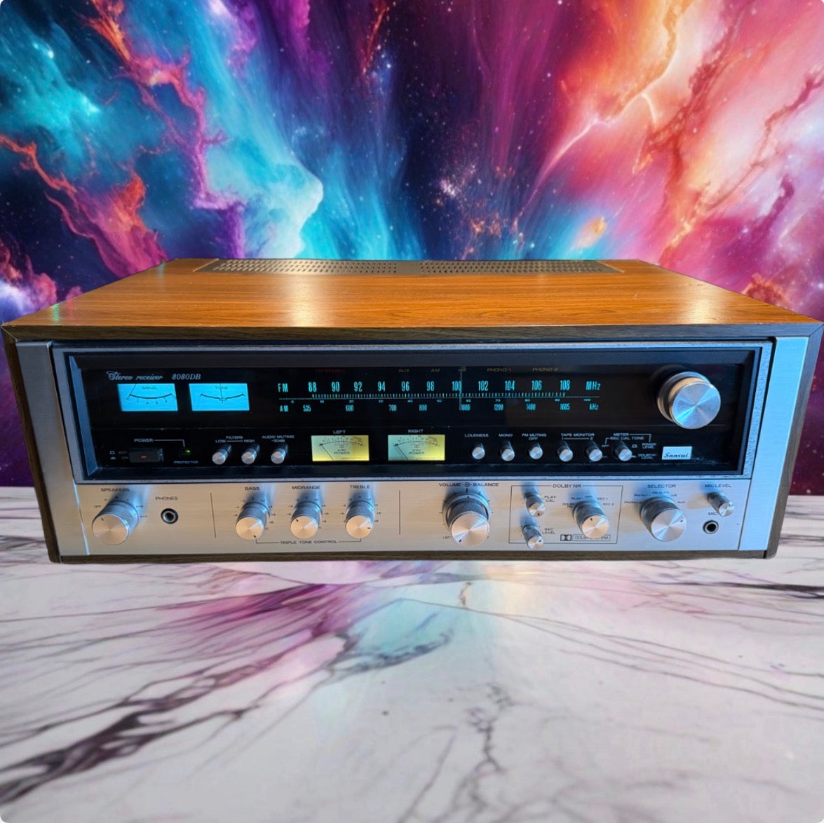 Vintage 1970's Sansui 8080DB Stereo Receiver Full Fresh Service New Bulbs Beauty