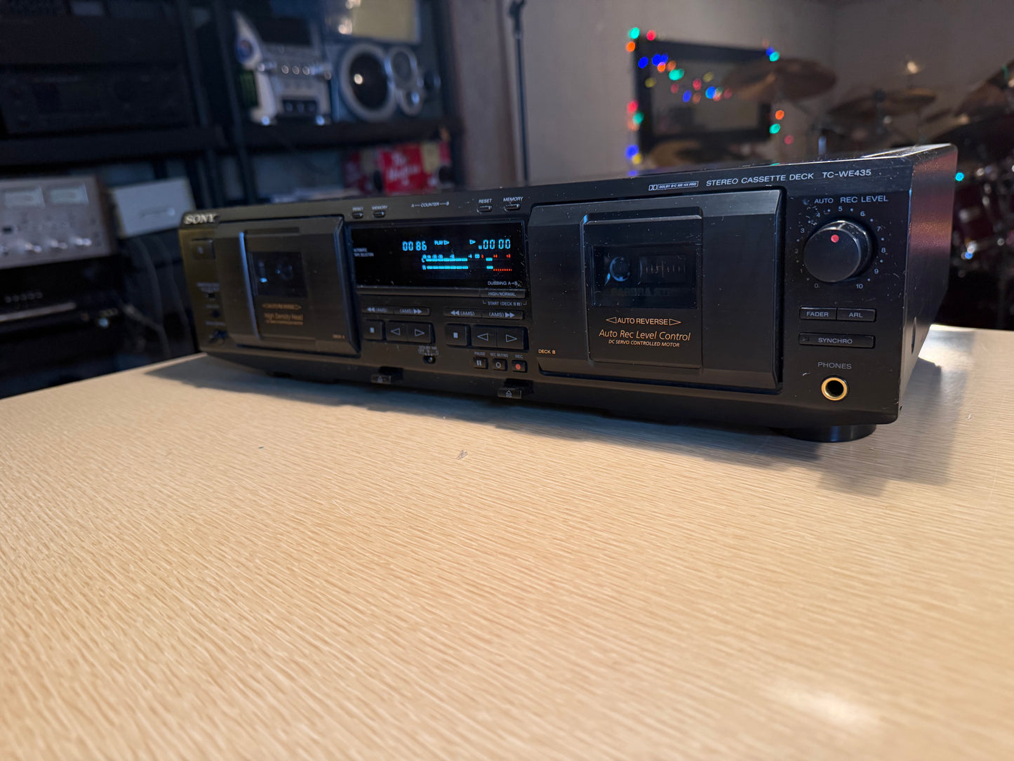 SONY TC-WE435 Dual Cassette Deck Auto-Reverse Dolby B,C Serviced & TESTED