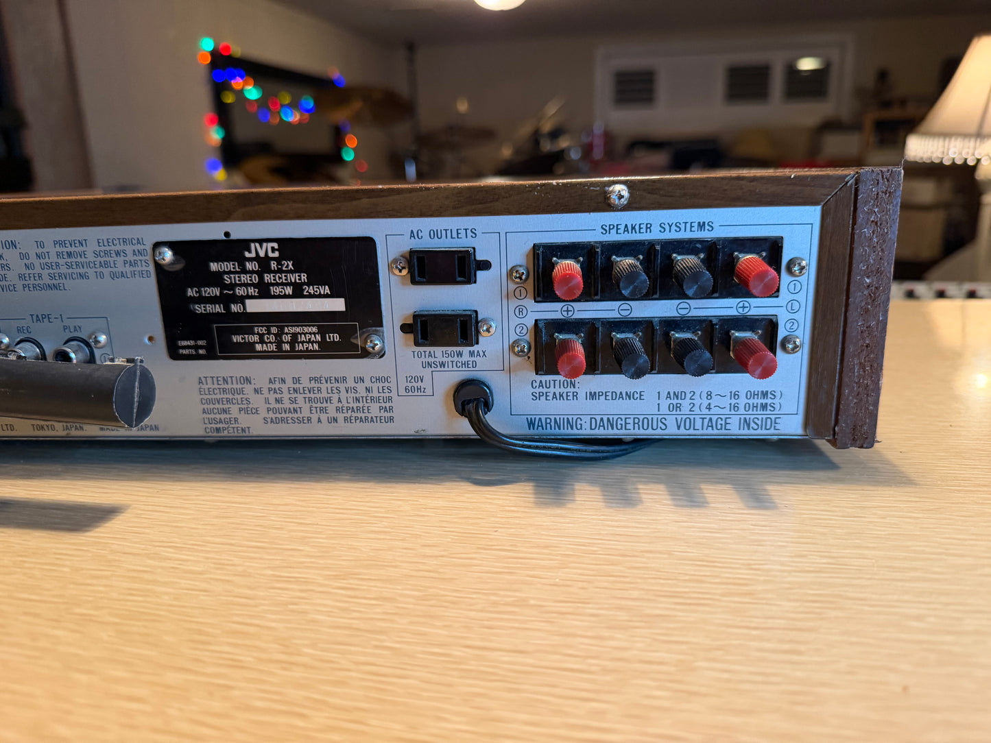 JVC R-2X AM/FM Synthesizer Stereo Receiver Phono Input Vintage Japan Tested