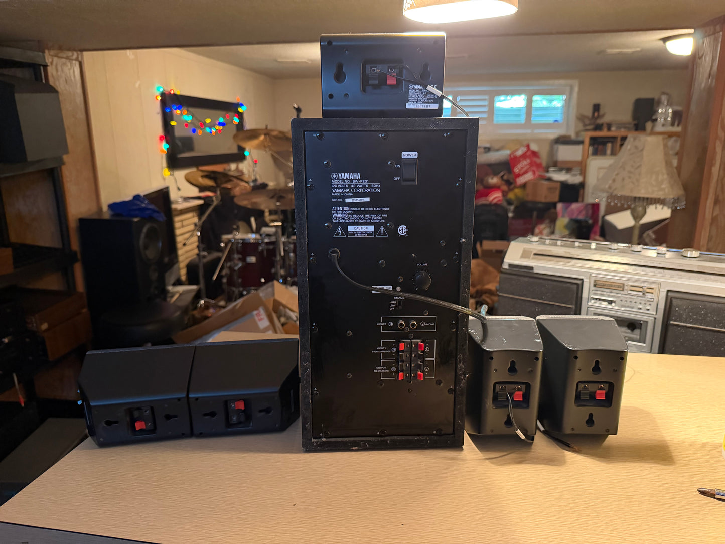 Yamaha SW-P201 Subwoofer + 5 Satellite Speakers NX-C220 Working Well 🔥🎶