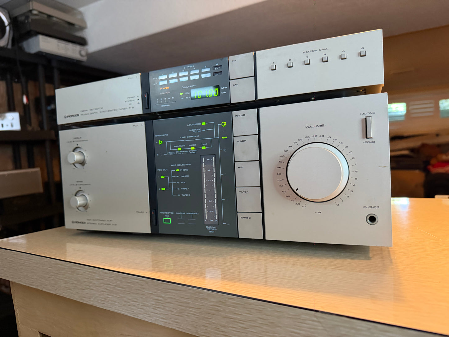 Vintage Pioneer A-9 Amplifier + F-9 Tuner Gold Fresh Service Near Mint 110 WPC🔥