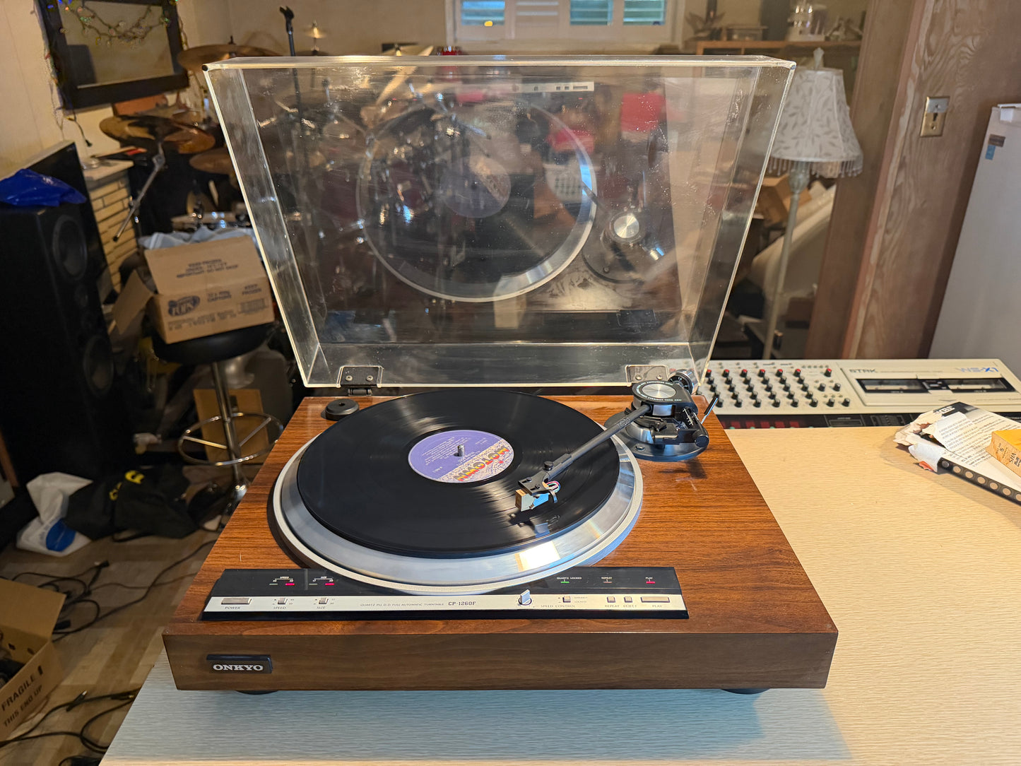 ONKYO CP-1260F QUARTZ Direct Drive Fully Automatic Turntable Serviced Great CND!