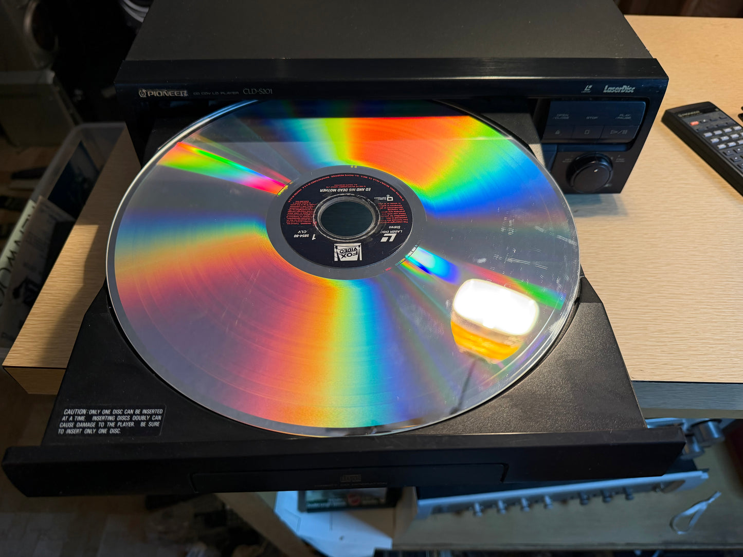 Vintage PIONEER Laser Disc Player CLD-S201 Tested & Working! Great Cond + Remote