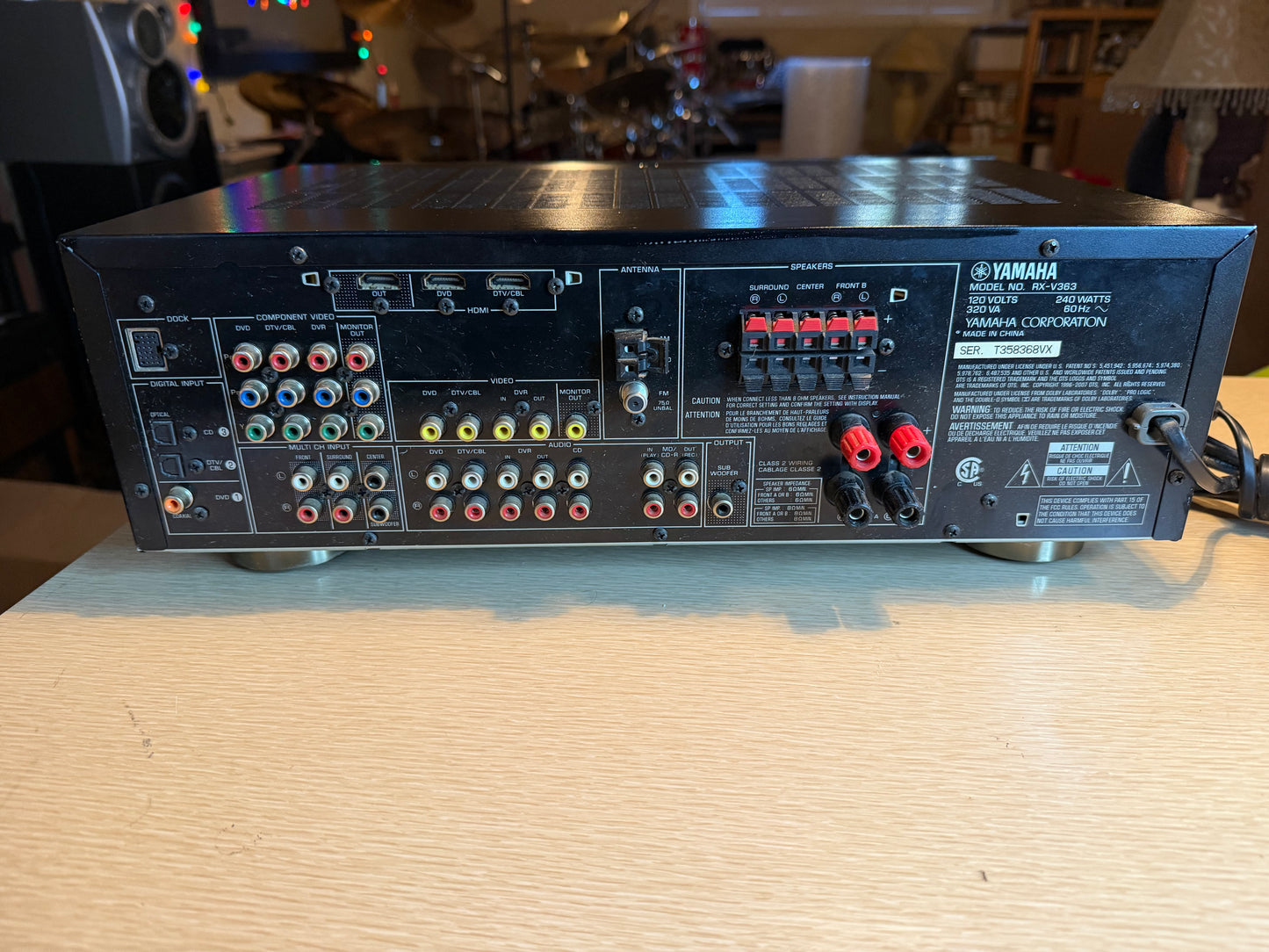Yamaha RX-V363 5.1 Ch 100WPC HDMI Stereo Receiver Cleaned/Works W/Remote Bundle!