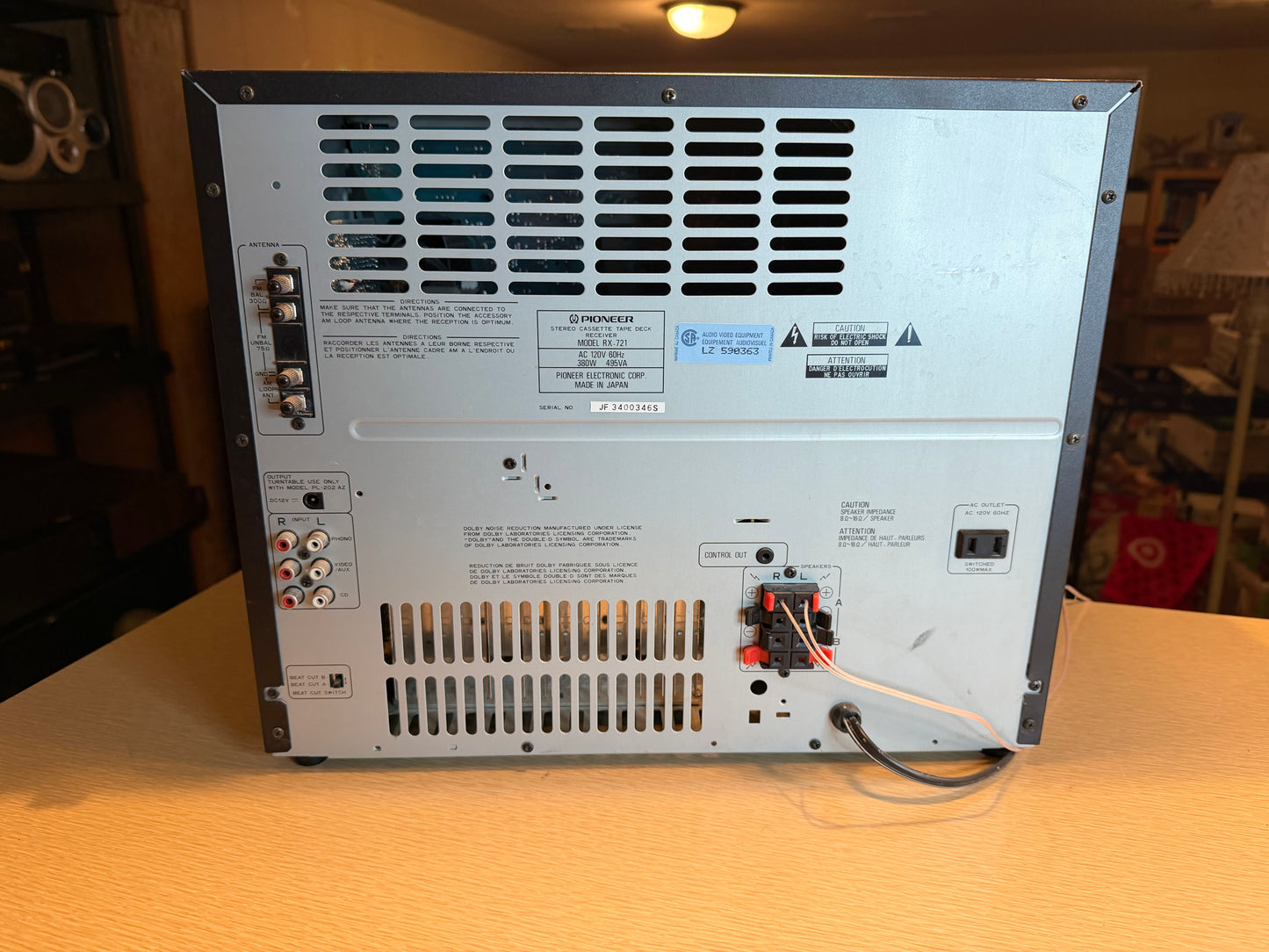 Pioneer RX 721 Digital Synthesizer Stereo Dual Cassette Deck Receiver SERVICED