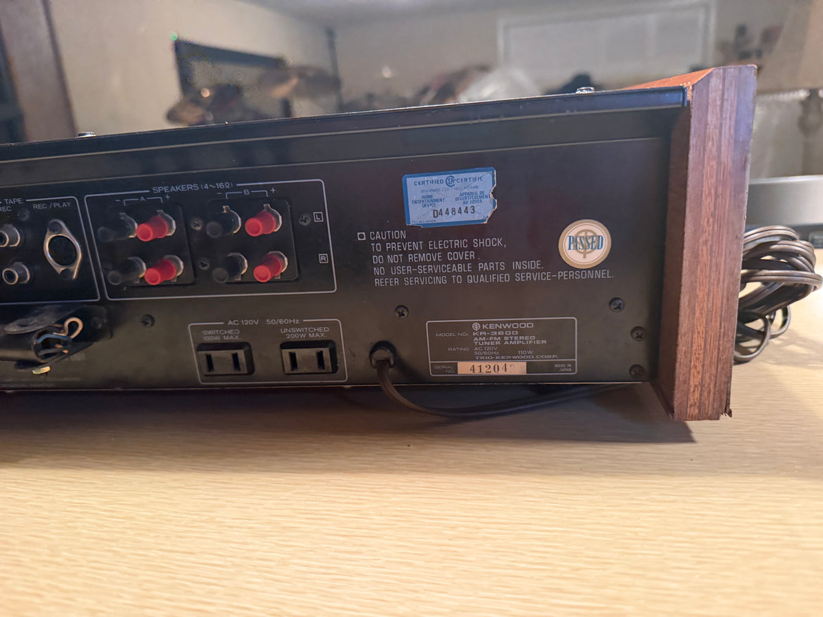 Vintage Kenwood KR-3600 Stereo Receiver Amplifier Serviced Crisp Sound Rare🔥🎶