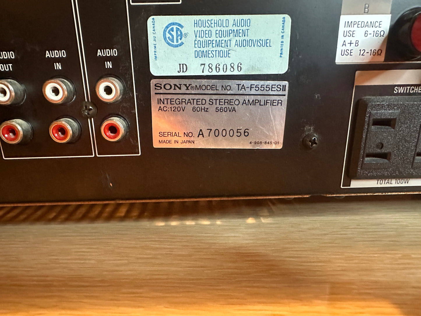 Vintage Sony TA-F555ES II Integrated Stereo Amplifier PRO SERVICED Very Rare 🔥