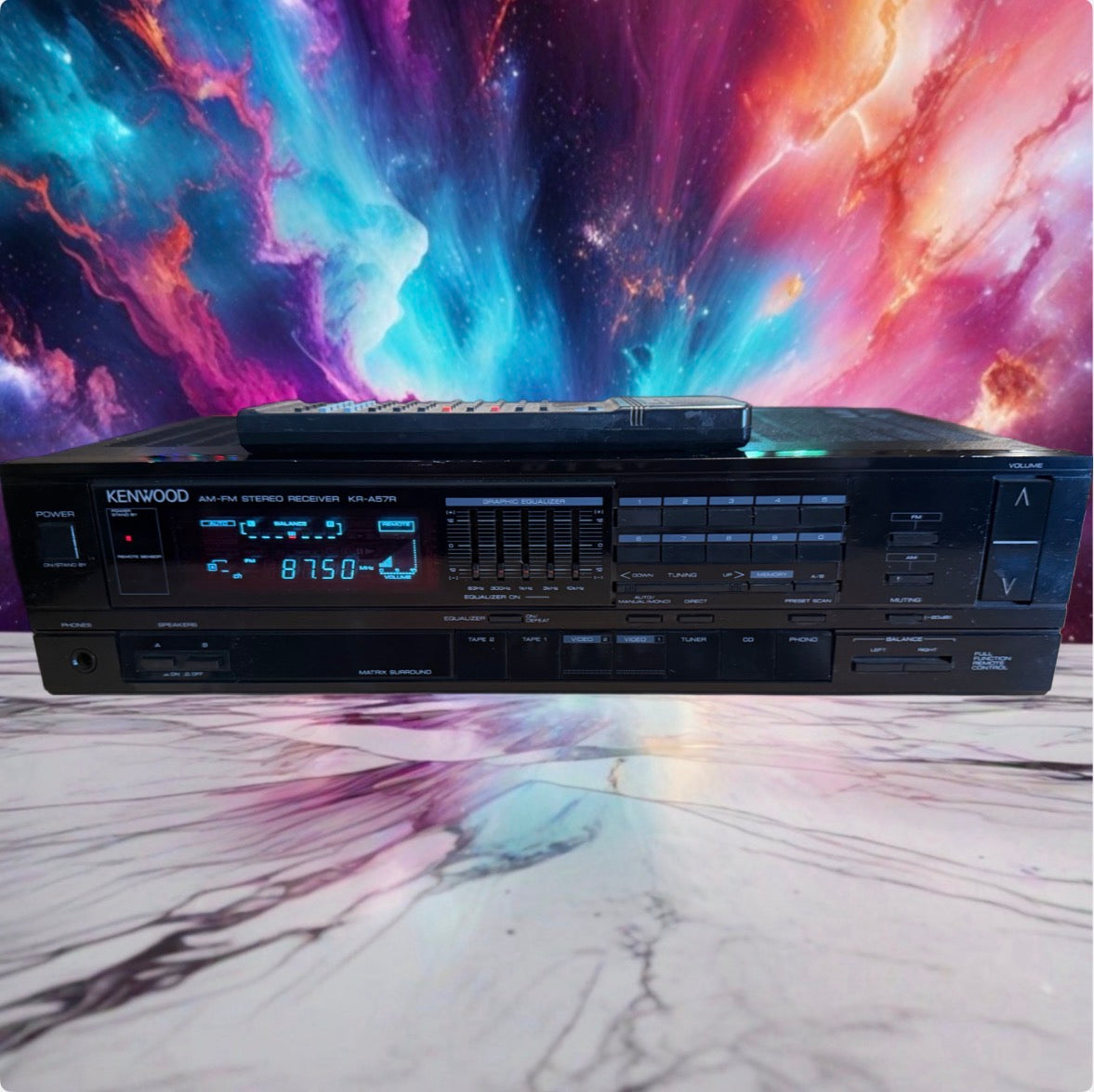 Vintage Kenwood Model KR-A57R AM/FM Receiver W/ Equalizer Fresh Service Remote🔥