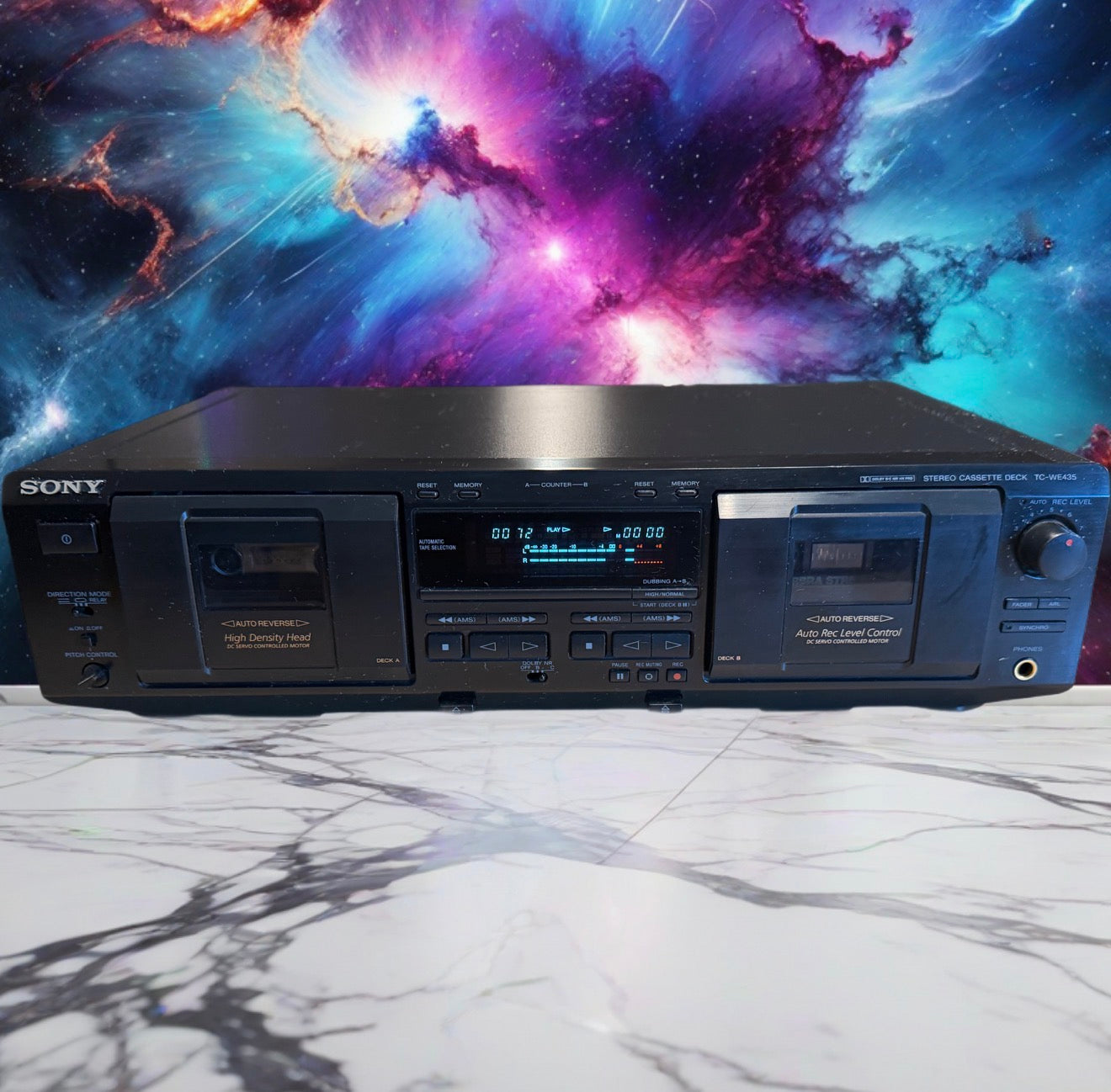 SONY TC-WE435 Dual Cassette Deck Auto-Reverse Dolby B,C Serviced & TESTED