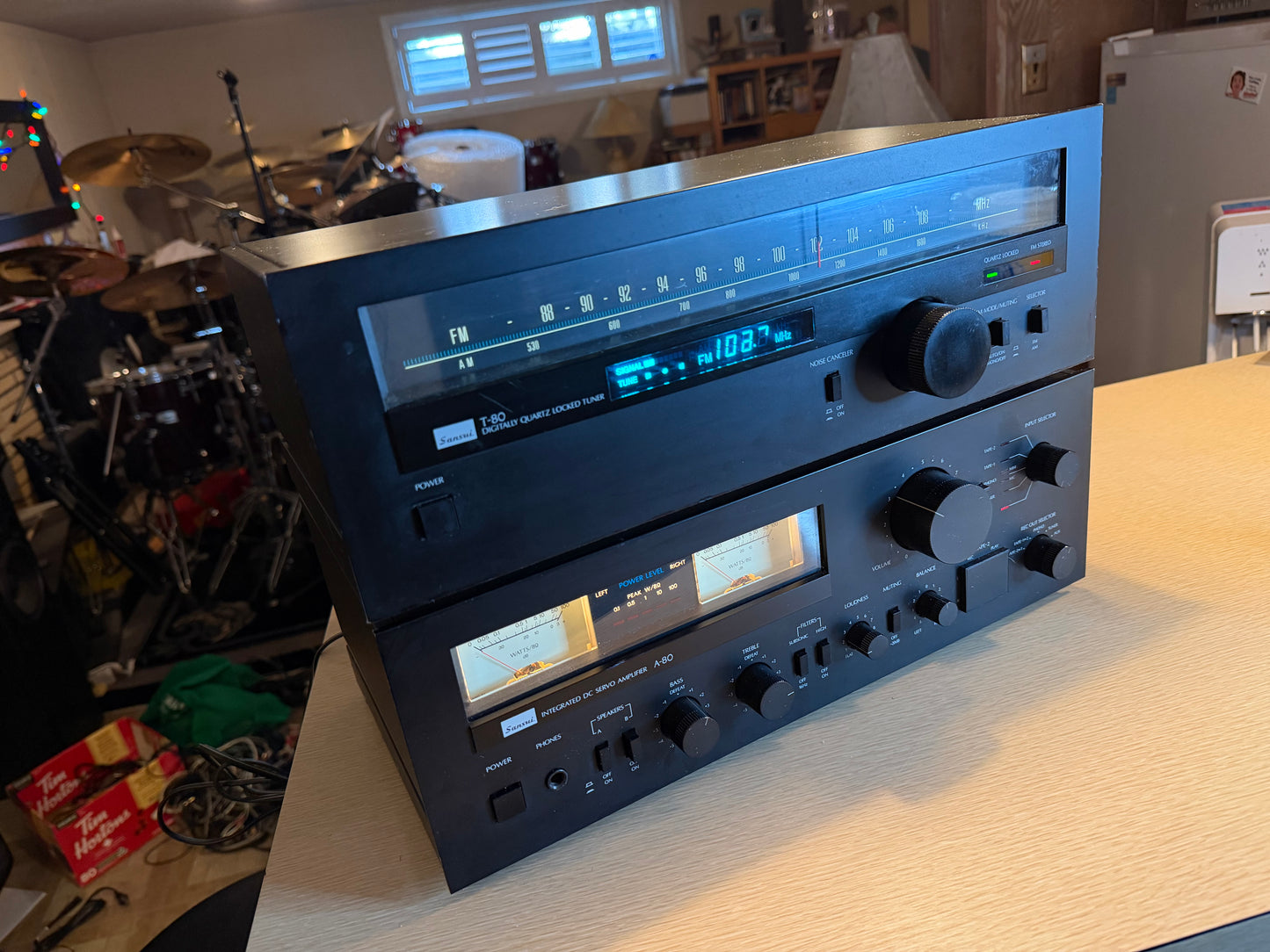 Sansui A-80 DC Servo Amplifier + T-80 Tuner Black Fresh Servicing Rare Variant🔥