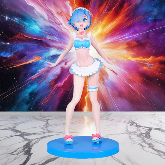 Bandai Rem Figure 23cm • Re:Zero Anime PVC Statue • Crystal Wedding Dress Model