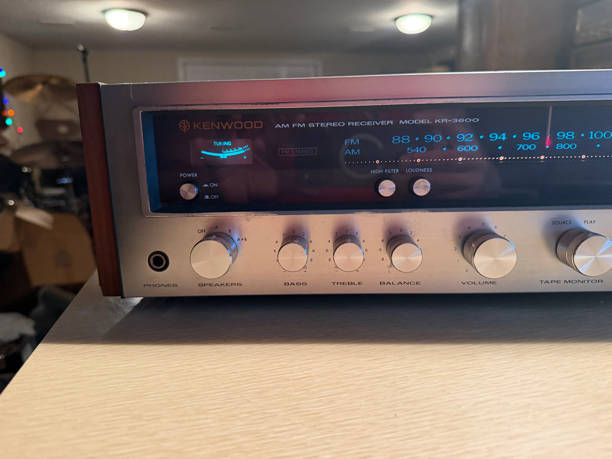 Vintage Kenwood KR-3600 Stereo Receiver Amplifier Serviced Crisp Sound Rare🔥🎶