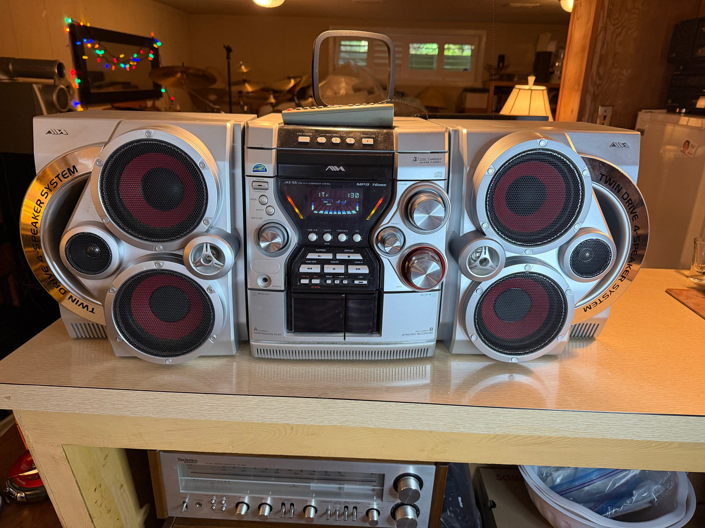 Aiwa JAX‑S5 Stereo System CD Cassette AM/FM Mini Hi‑Fi Component Tested Clean