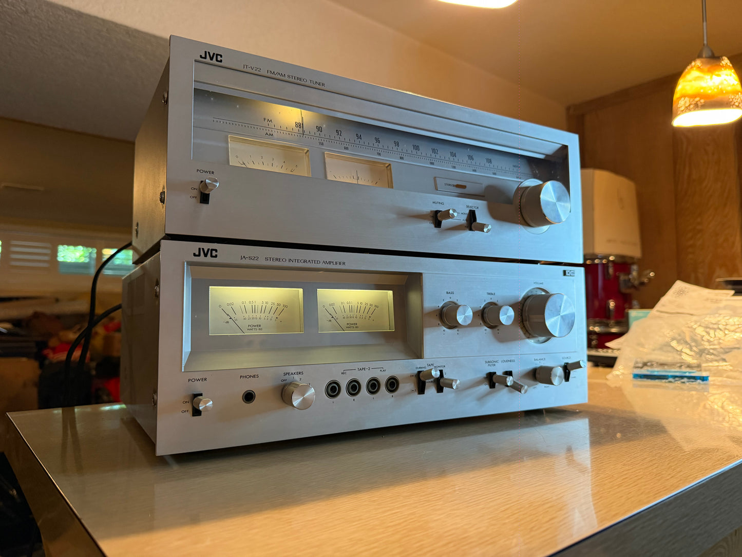 JVC JA-S22 Stereo Integrated Hifi Amplifier VUs + JTV22 Tuner Full Pro Servicing