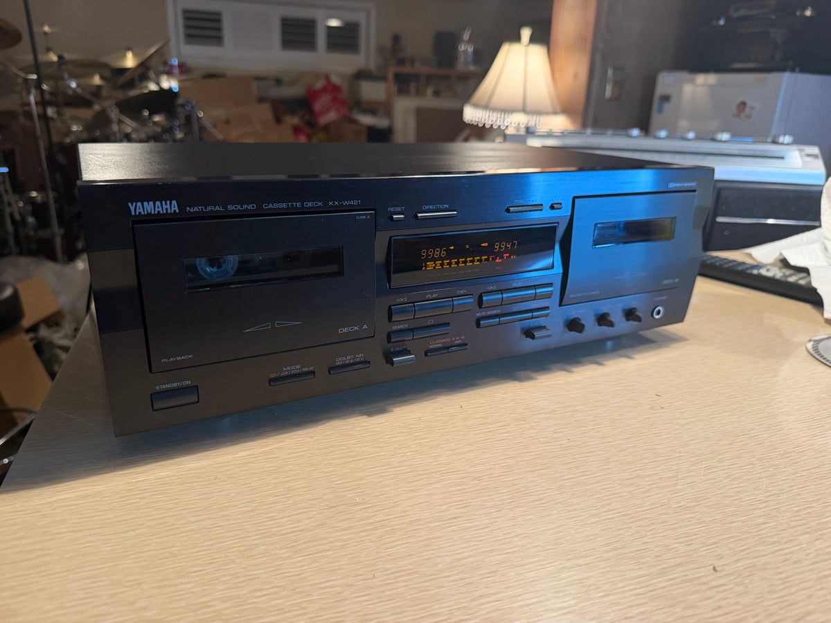 N Mint Yamaha KX-W421 Natural Sound Double Cassette Deck Fresh Servicing Beauty!