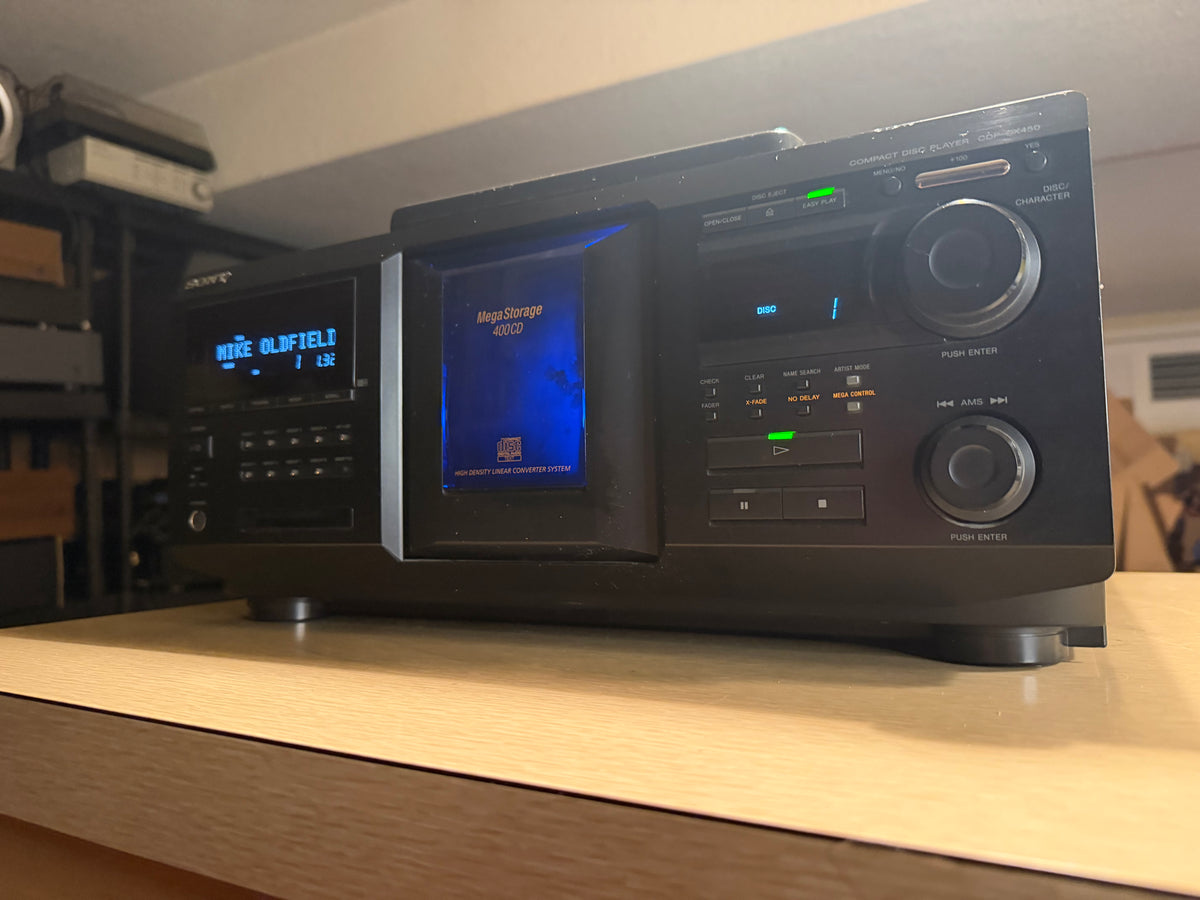 Sony CDP-CX450, 400 Disc CD Change Remote, Belts Replaced Works Excellent 🔥🎶