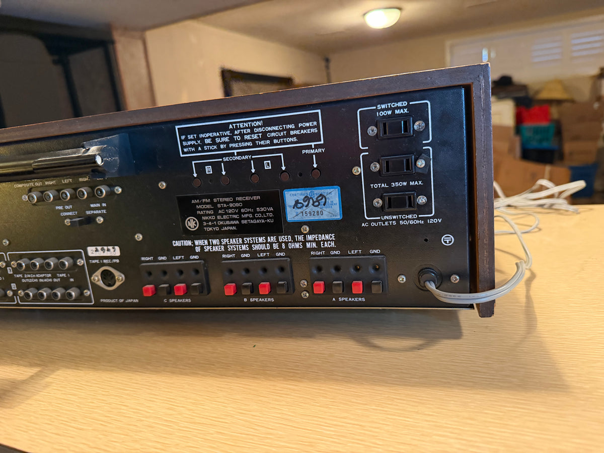 Vintage Nikko STA-9090 Stereo AM/FM Receiver Near Mint Full Fresh Service Rare🔥