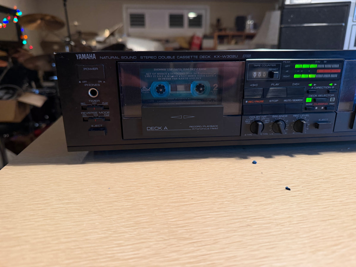 Yamaha Natural Sound Stereo Double Cassette Deck KX-W302U - Clean Serviced Rare!