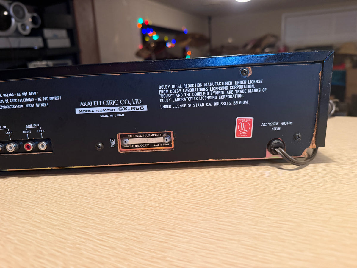 AKAI GX-R66 Stereo Cassette Deck Super GX Dolby B-C dbx Fresh Service Very Rare!