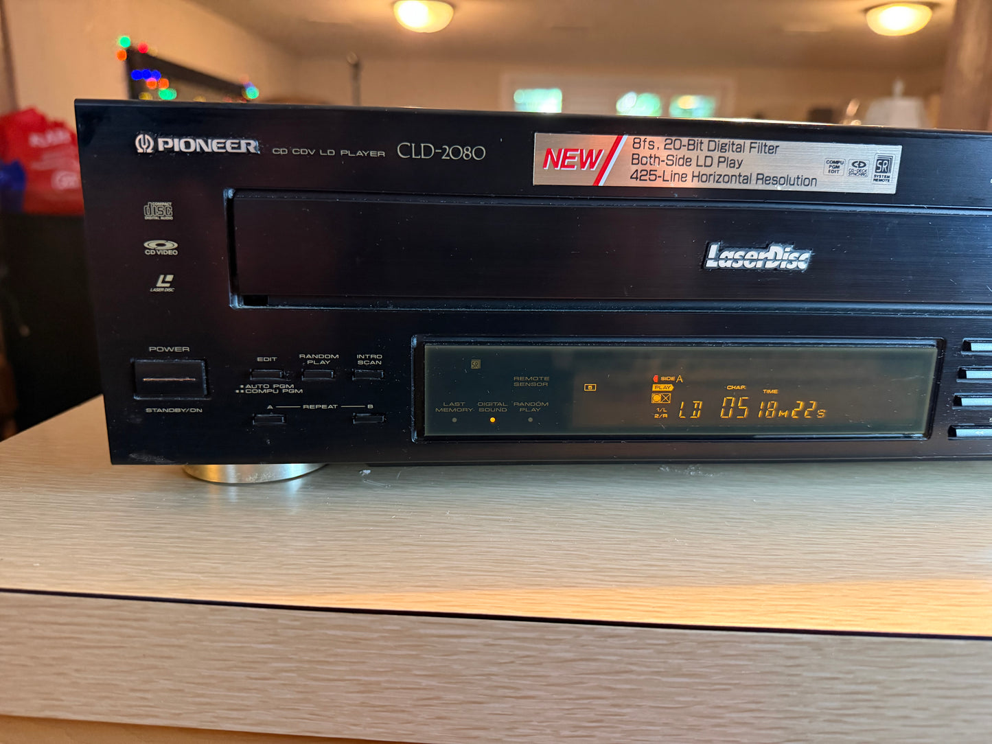 Pioneer CLD-2080 Both Sides Play Laserdisc Player Pro Service New Remote Receipt