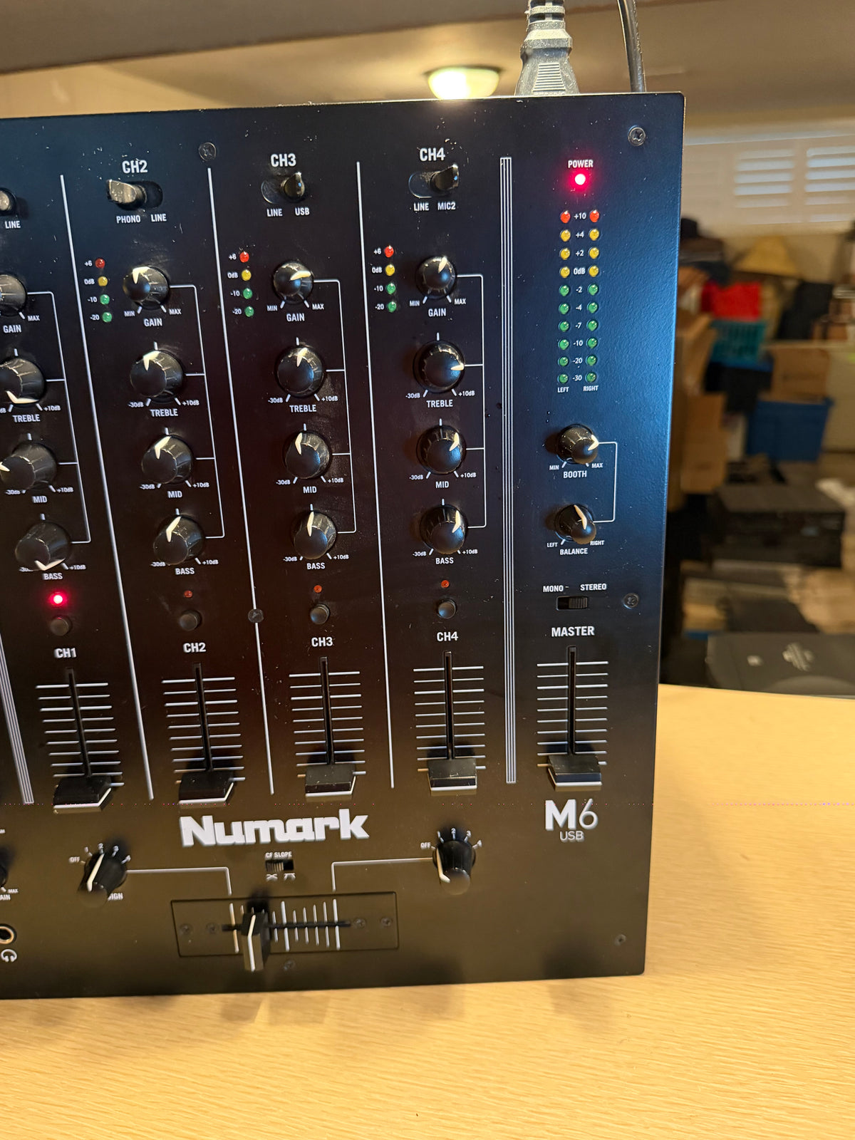 Numark M6USB 4 Channel USB DJ Mixer Phono Line Dual Mic 3 Band EQ Near Mint🎶🔥
