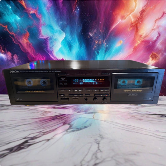 Denon DRW-660 Stereo Cassette Tape Deck Dolby B C S NR HX Pro Vintage Serviced!