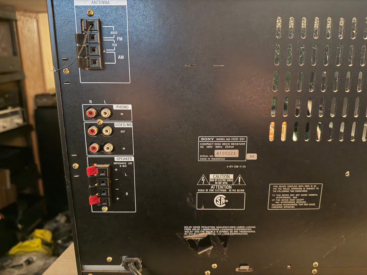 Vintage Sony R2400 Stereo System 5 CD Receiver Deck HCD-241 Tested Working Tank!