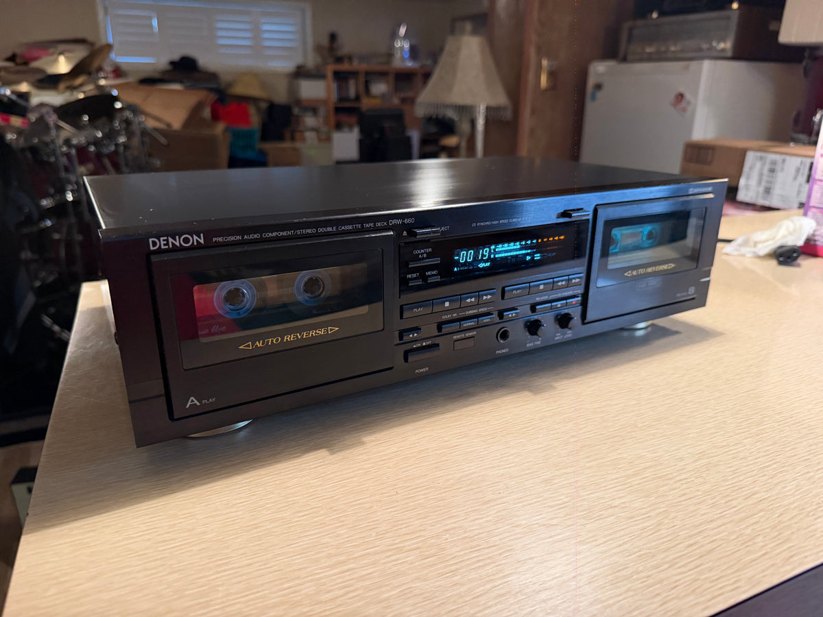 Denon DRW-660 Stereo Cassette Tape Deck Dolby B C S NR HX Pro Vintage Serviced!