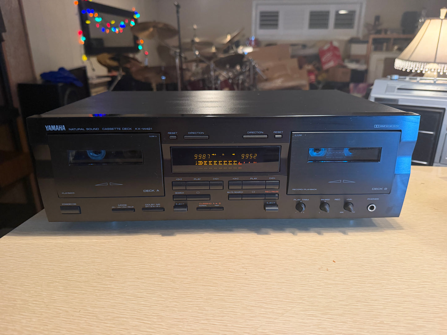N Mint Yamaha KX-W421 Natural Sound Double Cassette Deck Fresh Servicing Beauty!