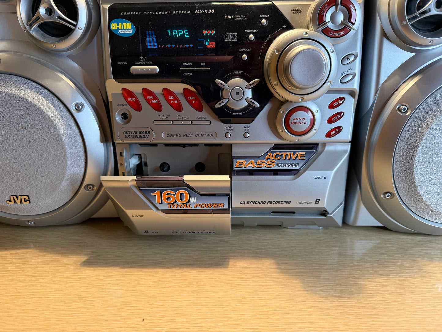 Rare JVC MX-K30 System 3-CD + Cassette Player Stereo All Functions Working Rare!