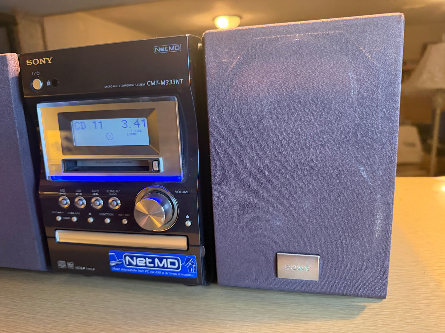 Sony CMT-M333NT Micro Hi-Fi System, Tuner, CD, Mini Disc, Tape, PC Serviced Rare