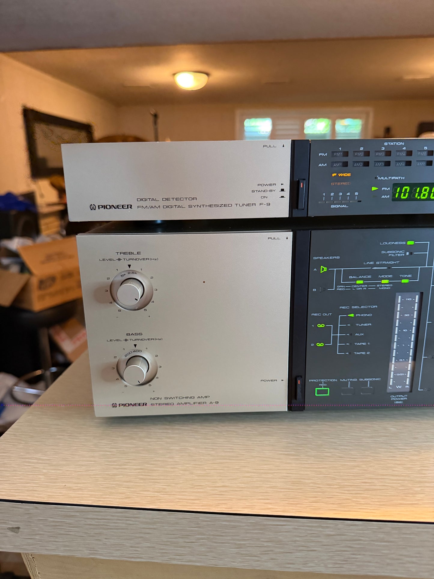 Vintage Pioneer A-9 Amplifier + F-9 Tuner Gold Fresh Service Near Mint 110 WPC🔥