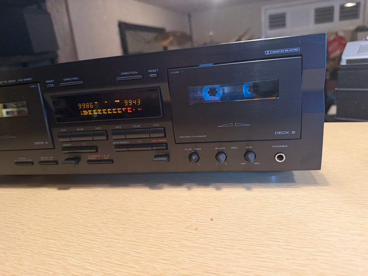 N Mint Yamaha KX-W421 Natural Sound Double Cassette Deck Fresh Servicing Beauty!