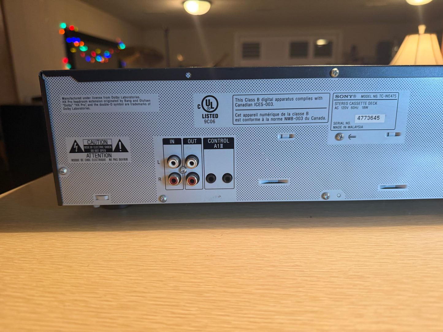 Sony TC-WE475 Auto Reverse High Density Head Stereo Dual Cassette Deck SERVICED!