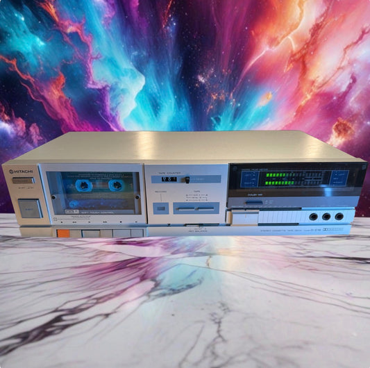 Vintage 70's Hitachi D-E1B Stereo cassette deck & Recorder metal Japan SERVICED!