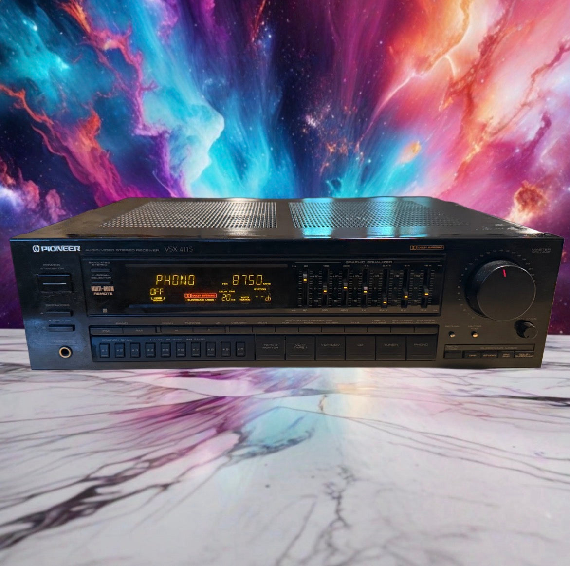 Pioneer VSX-411s Home Theater Receiver 100WPC Equalizer Phono Tested Works Rare!