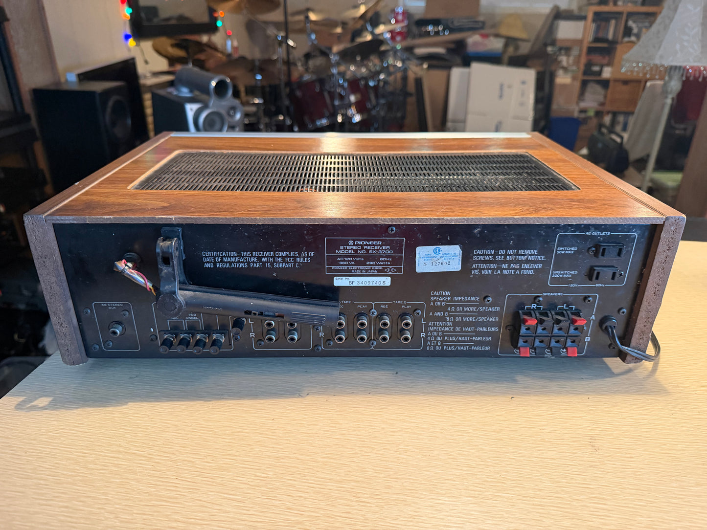 Vintage Pioneer SX-3700 Stereo AM/FM Receiver FRESH Service New Bulbs Rare Beaut