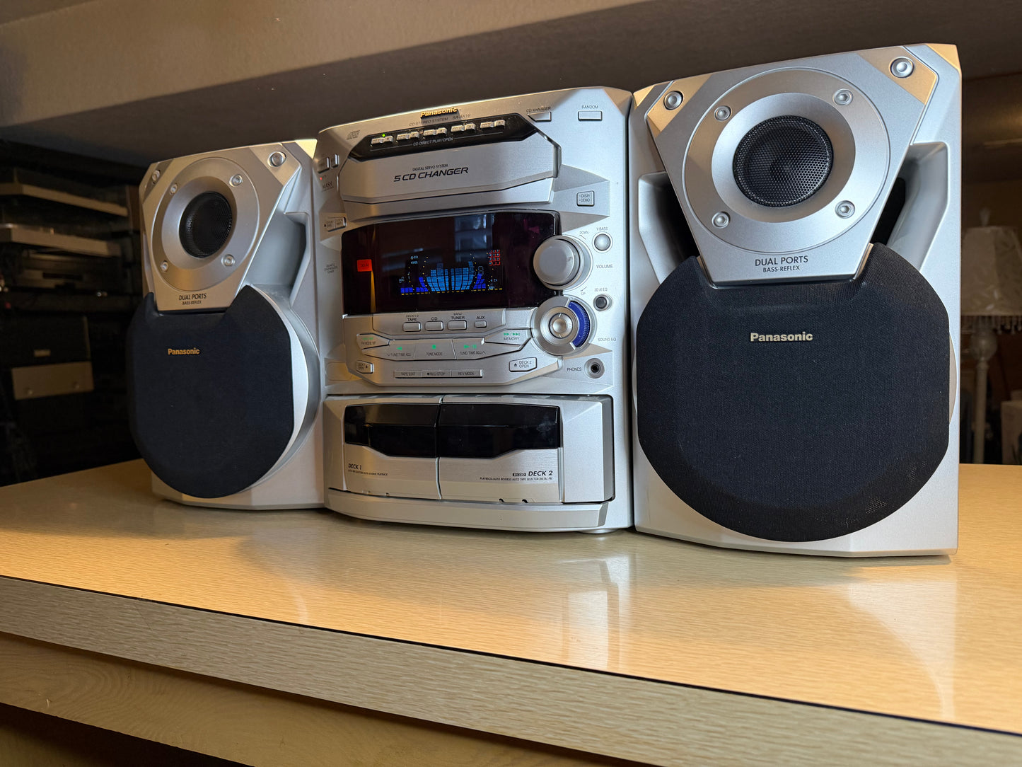 Panasonic SA-AK18 5 CD Changer/Dual Deck Stereo System New Belts Fully Working🔥