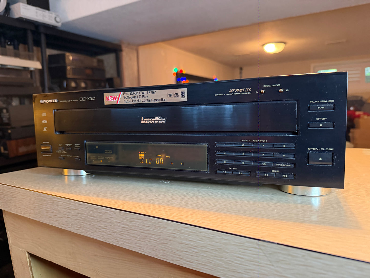 Pioneer CLD-2080 Both Sides Play Laserdisc Player Pro Service New Remote Receipt