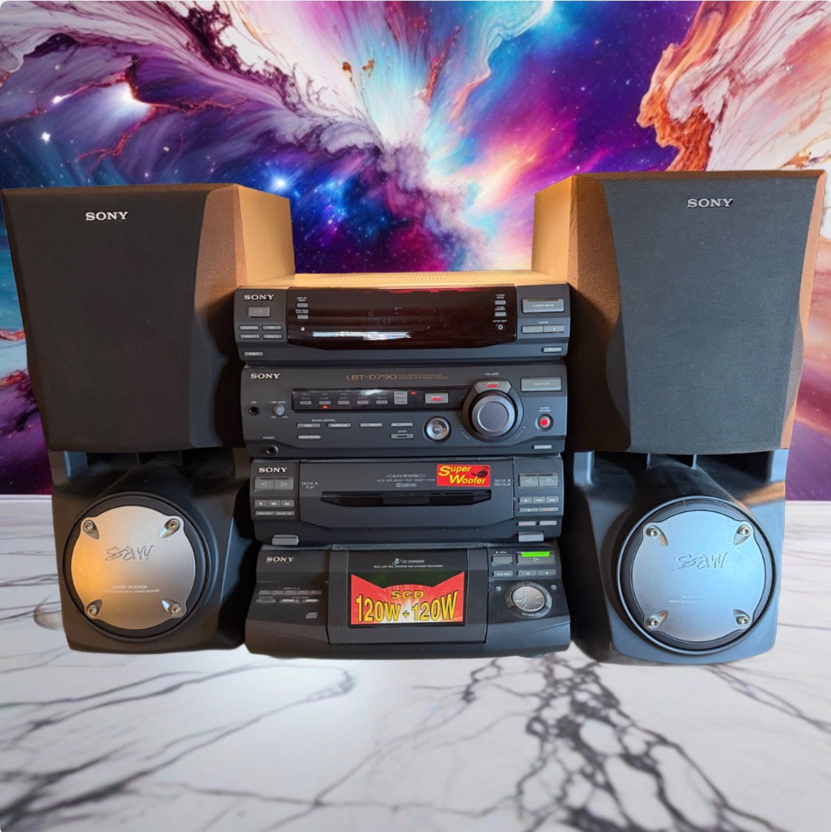 RARE Vintage SONY LBT-D790 Am Fm CD Dual Cassette Stereo System Fully Tested🔥🎶