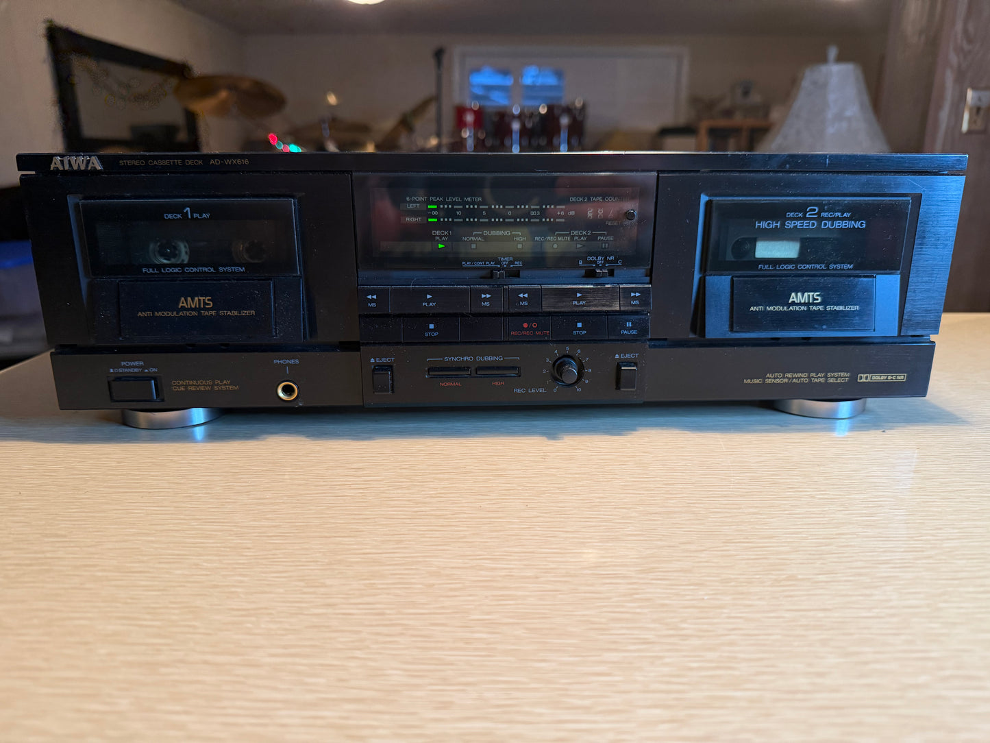 Aiwa AD-WX616 Stereo Double Dual Cassette Deck Serviced High Fidelity Very Rare