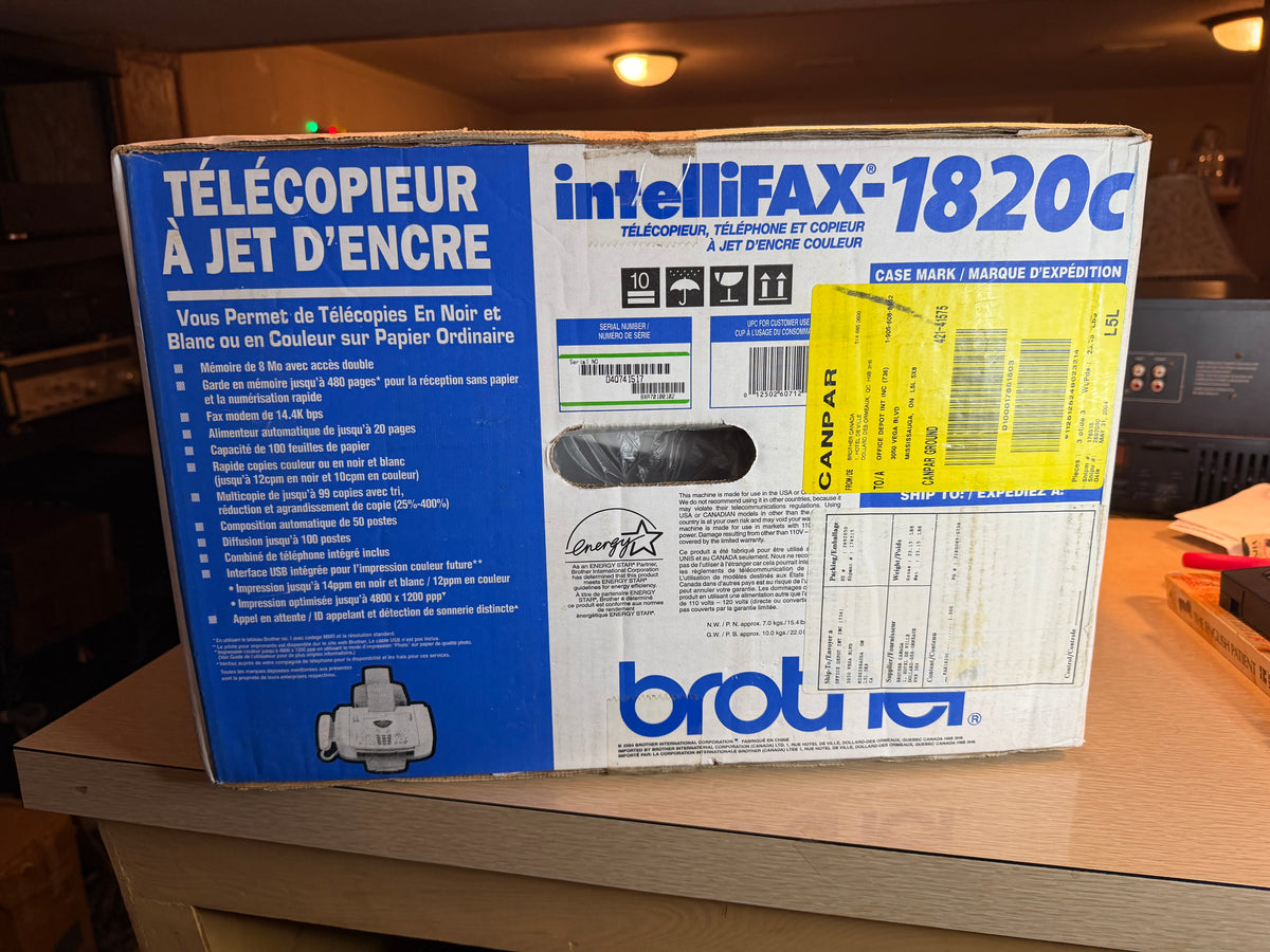 NIB Brother Intellifax 1820C Plain Paper Fax Phone Copier Fax Machine Very Rare!