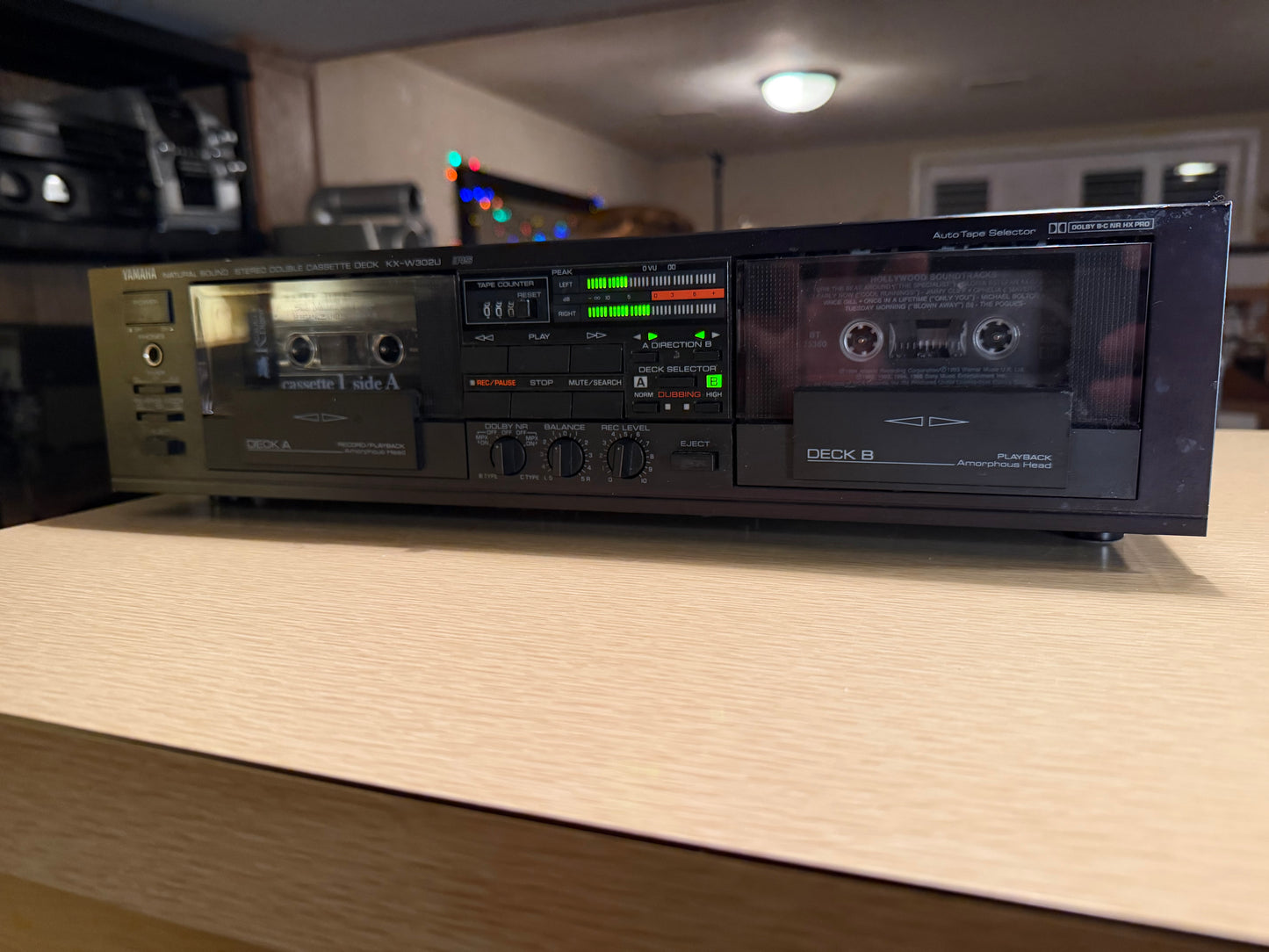 Yamaha KX-W302U Natural Sound Dual Cassette Deck Dolby B/C High Speed Dub Tested